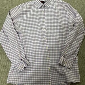 JF J.Ferrar Lavender and White Checkered Shirt